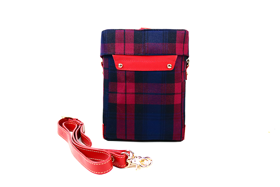 經典格紋  設計款方盒子小包_138