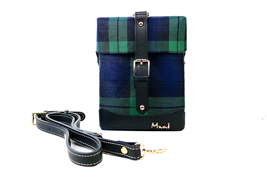 經典格紋  設計款方盒子小包_138