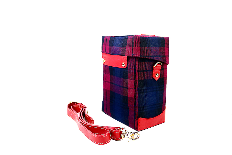 經典格紋  設計款方盒子小包_138