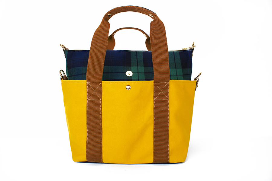 經典三層格紋混搭肩背包_11