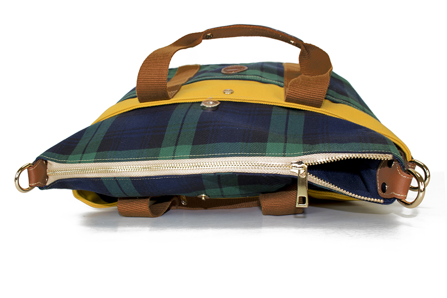 經典三層格紋混搭肩背包_11